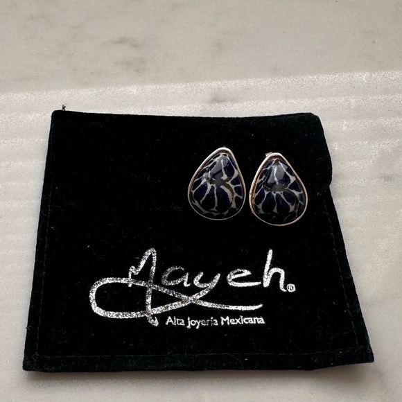 Sterling Silver and Talavera Earrings - Picture 1 of 2